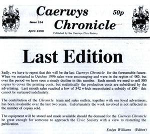 Last edition of The Chronicle in April 1988 - click to enlarge